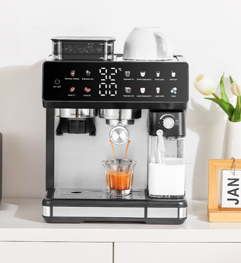 Touch Screen High Definition Screen Dual-Boiler Milk Frothing Semi-Automatic Commercial Coffee Machine Maker