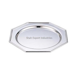 La bandeja de servicio de metal plateado más vendida para utensilios de cocina, hogar y Hotel, para servir aperitivos y bebidas - Product Image 3