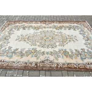 Alfombra Turca de 5.7x9.4 pies, Alfombra Grande Vintage, Alfombra Marrón Ombré - Product Image 3