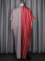 Robes Bubu longues et amples à rayures africaines et blocs de couleur, style décontracté, pour la vente en gros (ADR060204)