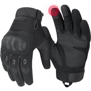 Gants de moto avec paume renforcée, protection anti-choc des jointures, maille respirante, design à doigts complets - Product Image 1