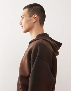 Nouveau sweat à capuche ample en coton double couche 340 g/m² avec cordon de serrage, léger, en molleton, pour l'hiver, décontracté - Product Image 5