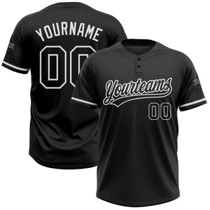 Alta calidad personalizado Negro-blanco dos botones Unisex Softball Jersey secado rápido Softball en venta - Product Image 1