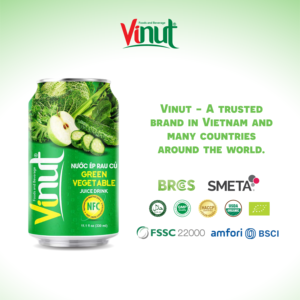 Caliente 330ml Bebida de jugo de vegetales verdes OEM ODM Fábrica hecha en Vietnam Puré Ingredientes NFC - Product Image 5