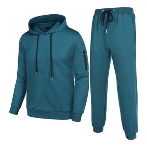 OEM al por mayor entrenamiento y Jogging ropa deportiva chándales lisos para ropa de hombre 100% algodón polar dos piezas sudaderas con capucha pantalones de chándal - Product Image 5