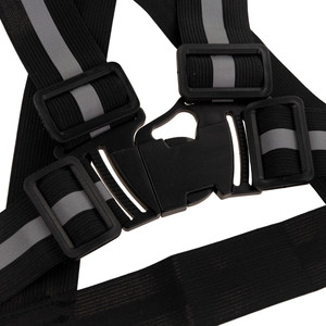 AG590B Safety Vest Reflective <b>Harness</b> Water-Proof Fluorescent Mesh Features Customizable Logo <b>Black</b> Jacket Made Polyester Cotton - Product Image 6