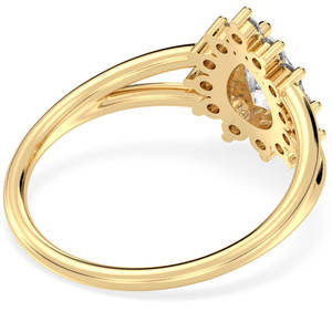 Anillo de Compromiso con Halo de Moissanita de Corte Pera de 0.88 Quilates, Oro Sólido de 14K/18K, Fabricante REYES, Regalo de Boda para Mujer, Joyería Fina - Product Image 3