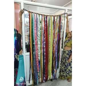 Cortina Boho de Sari de Seda Reciclada, Separador de Ambientes Multicolor, Persianas y Cenefas Bohemias para Decoración Bohemia - Product Image 2