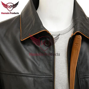 Veste d'hiver de qualité supérieure Doublure luxueuse en satin Nouveau design Manteau en cuir avec plusieurs poches Chemise High Street - Product Image 3