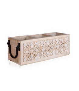 Support de rangement pour ustensiles de table en bois de haute qualité en bois avec poignée en fer porte-couverts par Indian Metal World - Product Image 3