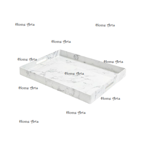 Bandeja de servicio de comida de calidad exclusiva en bandeja de servicio de dulces de mármol con asas de latón para uso doméstico en hoteles - Product Image 4