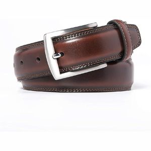 Ceinture en cuir style décontracté 100% Ceinture en cuir véritable avec boucle - Product Image 1