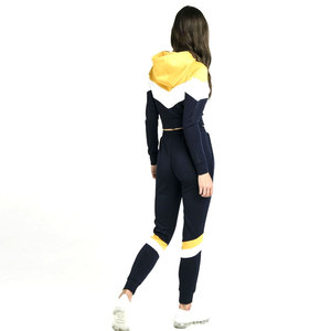 Ensemble de jogging de sport à capuche 100% coton deux pièces avec veste de piste d'équipe et pantalon de survêtement - Product Image 6