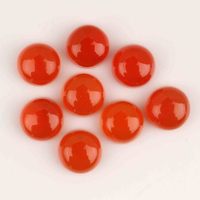 Nouvel Arrivage Cabochons Ronds en Quartz Chalcédoine Orange Lisse 12mm, Pierre Précieuse Naturelle Polie Haute Brillance avec Trou de 4mm pour la Fabrication de Bijoux