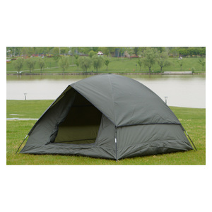 Tente de camping grise à double couche en Oxford 210D pour 2 personnes 215 x 215 x 130 cm avec poteaux en fibre de verre - Product Image 1