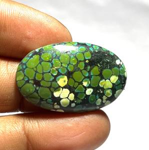 Très magnifique pierre précieuse turquoise tibétaine Cabochon de turquoise tibétaine pierre lâche pour la fabrication de bijoux (32*20*5mm 25.85Ct Trendy Gem - Product Image 3