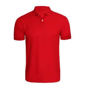 Polo de algodón de manga corta, Color rojo, venta al por mayor, fabricante directo de fábrica, marca personalizada - Product Image 1