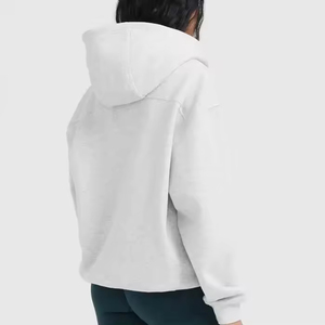 Sweat-shirts à capuche personnalisés avec logo, style 2026, respirants pour filles, en coton mélangé doux, pull-over, OEM ODM, streetwear décontracté - Product Image 4