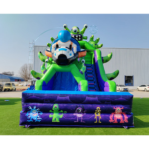 Castillo Inflable Comercial con Tobogán Seco y Pared de Escalada para Jardín, Centro de Juegos Ligero para Niños - Product Image 1