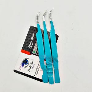 NC Customized High-Silver Stainless Steel Lashes Set Smooth Grip Eyelash Eyebrow Extension Tweezers Volume Color Box Nouveau - Product Image 3