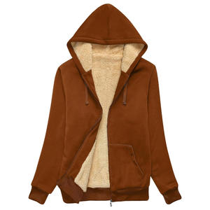 Sweats à capuche zippés en polaire pour femmes avec étiquette d'impression de logo de broderie personnalisée personnalisation et emballage - Product Image 1