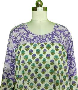 Robe longue en coton imprimé à la main à motifs floraux, style bohème, pour femmes, pour l'été - Product Image 2