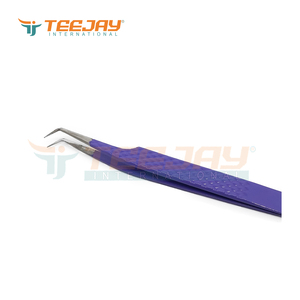 Pince à épiler pour extensions de cils volume russe et isolation, à angle de 30 degrés, revêtement poudré violet, vente chaude, OEM, marque privée - Product Image 5