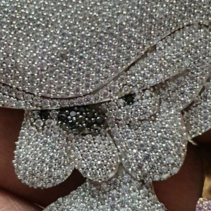 จี้ห้อยคอรูปตัวการ์ตูน 3 มิติ ชุบทองคำสีโรสโกลด์ ประดับเพชรโมอิสซาไนต์ VVS เต็มชิ้น สไตล์ฮิปฮอป สำหรับงานปาร์ตี้ - Product Image 1