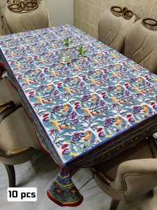 Fabriqué à la main élégant 100% coton Floral Design Rectangle nappe traditionnel Artisan main bloc imprimé à la main couverture de Table - Product Image 6