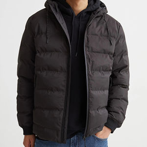 Nouvelle arrivée Veste matelassée décontractée d'hiver pour homme Conception personnalisée Fermeture éclair à bulles Processus de revêtement long imperméable - Product Image 2