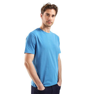 T-shirt à col rond de couleur unie pour hommes, manches courtes personnalisées, coupe régulière, 100% coton, t-shirts pour tous les jours, gym et tenue décontractée - Product Image 3