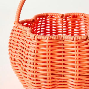 Panier en rotin orange en forme de citrouille, créé pour Halloween, sac à bonbons, décoration festive, par un fournisseur fabricant vietnamien, OEM ODM - Product Image 2