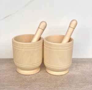 Eco-friendly Wooden <b>Mortar</b> and Pestle Set for Spice Garlic for Customized Size for Natural <b>Colour</b> Wood - Product Image 4