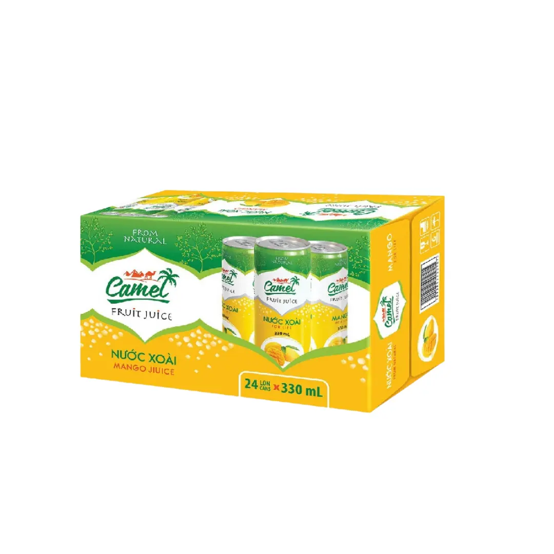 Jus de mangue biologique chameau 100% naturel en boîte 330ml x 24 canettes de boisson gazeuse A & B Vietnam de haute qualité
