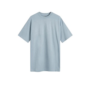 Camiseta Clásica Azul Claro de Manga Corta y Cuello Redondo, 100% Algodón Peinado, Transpirable, de Secado Rápido, Informal para Hombre y Mujer para Uso Diario - Product Image 1