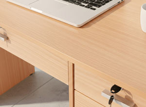 Essence Malaysia Modern Melamine Top Beech Writing Study Desk Model 70346+2L (Beech) 4 <b>Drawers</b> 2 Locks School Home <b>Office</b> Use - Product Image 2