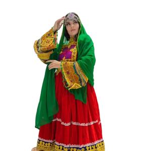 Afghan Kuchi Vintage nupcial boda pareja vestido rosa multicolor tradicional Tribal bohemio Banjara patrón Floral encaje - Product Image 1