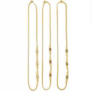 Collar de Moda al por Mayor de Latón con Baño de Oro Micro de 14K, 18K y 24K con Piedras de Circonita Cúbica y Cadena Mopu - Product Image 3