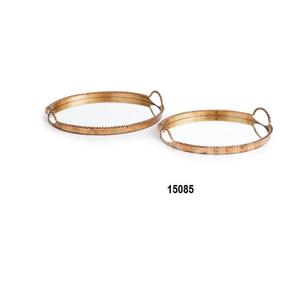 Plateau de service en métal au design luxueux Hôtels et restaurants Tasses à café et à thé de table Plateau de service en finition dorée - Product Image 6