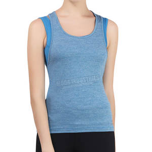 เสื้อกล้ามผู้หญิงผ้าคอตตอนโพลีเอสเตอร์มาใหม่ชุดใส่ไปยิมลำลองตกแต่งลูกไม้ลายพิมพ์สีทึบระบายอากาศได้สำหรับฤดูร้อน - Product Image 1