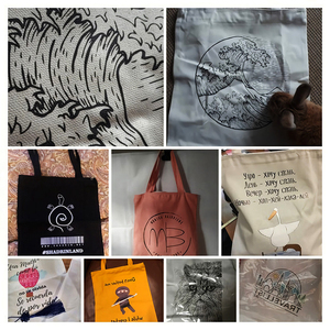 Bolso de mano de algodón negro personalizado duradero de bajo precio, bolso de lona ecológico con bolso de mano de algodón de estilo abierto - Product Image 4