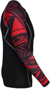 T-shirt de compression à manches longues pour homme de haute qualité, motif rouge, haut de protection contre les éruptions cutanées pour l'entraînement, MMA, fitness et vêtements de sport - Product Image 3