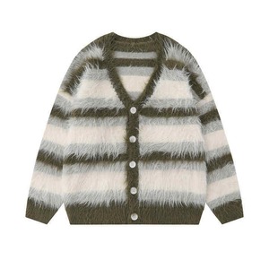Suéter de Mohair de Punto Sólido con Cuello en V y Botones para Hombre, de Invierno, con Peluche, de Alta Calidad, Anti-Pilling y Anti-Arrugas, Proveedor Popular - Product Image 2