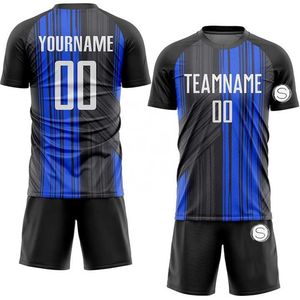 Uniformes de football personnalisés imprimés numériquement, 100% polyester, antibactériens, séchage rapide, kits d'équipe - Product Image 6