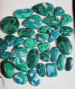 Malachite chrysocolla cabochon. นักออกแบบ ~ อัญมณีมรกตสีน้ำเงินสีเขียวธรรมชาติ chrysocola. Malachite สำหรับทำเครื่องประดับ - Product Image 1