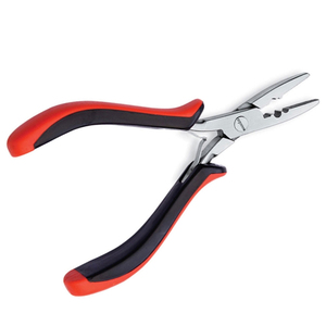 Alicates para extensiones de cabello con 3 agujeros, alicates con mango de goma rojo y negro para extensiones de cabello, alicates para cabello multiusos - Product Image 3
