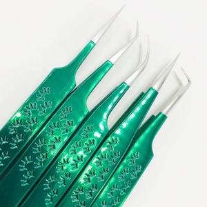 แหนบสแตนเลสสีเขียวสำหรับต่อขนตาอุปกรณ์เสริมความงามพร้อมปลายแหลมทนทาน - Product Image 6