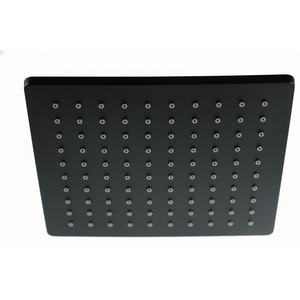 Pommeau de douche pluie en laiton noir mat moderne carré, débit de 25 GPM, montage au plafond ou mural, fournisseur en gros - Product Image 1