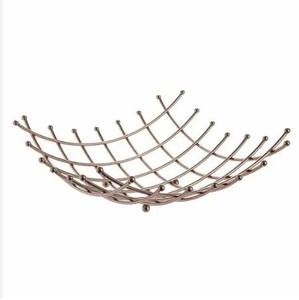 White Color Coated Metal Wire <b>Basket</b> With <b>Wooden</b> Base and Handles Fruits <b>Basket</b> for Home Dining Table Top Usage Fruit <b>Basket</b> - Product Image 5
