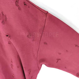 Quantité minimale de commande bas Vente chaude Personnalisé Hommes Sweat De Détresse En Couleur Unie Personnalisé Marque Privée Sweat De Détresse - Product Image 5